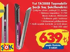 YUİ TA2888 TAŞINABİLİR ŞARJLI SAÇ ŞEKİLLENDİRİCİ